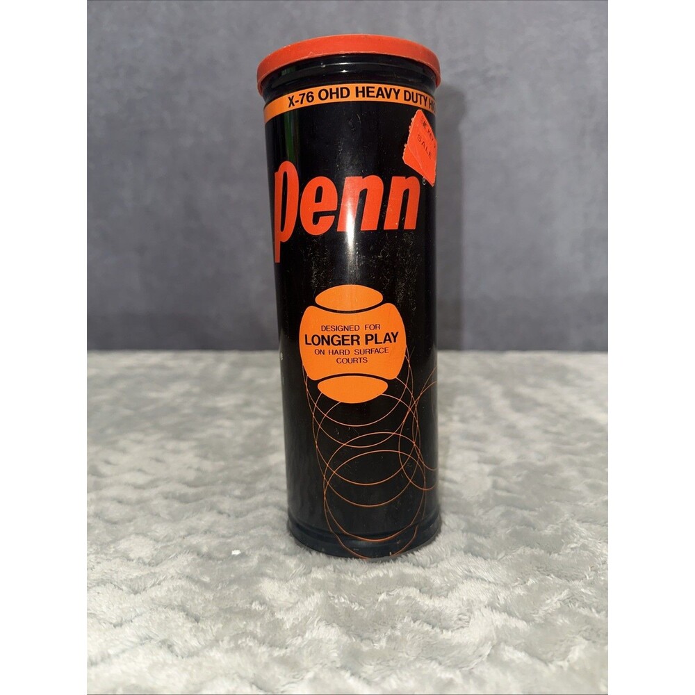 Penn X-76 OHD Hi Visible Orange Heavy Duty Tennis Balls Sealed Can Vintage NEW